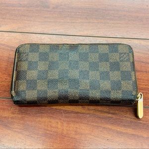 AUTH Louis Vuitton Damier Zippy Long Wallet